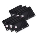 Binders | Charles Leonard 76356 11 in. x 9 in. Two-Pocket Binder-Insertable Pencil Pouch with Mesh Front - Black (6/Pack) image number 0