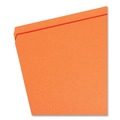 File Folders | Smead 17510 0.75 in. Expansion Straight Tabs Legal Size Reinforced Top Tab Colored File Folders - Orange (100/Box) image number 1