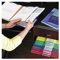 File Folders | Smead 14077 6 SafeSHIELD Fasteners 2 Dividers Letter Size 6-Section Pressboard Top Tab Pocket Classification Folders - Dark Blue (10/Box) image number 4