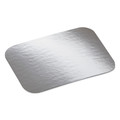  | Handi-Foil 2060L 7 in. x 5 in. Laminated Aluminum Board Lid - Silver/White (500/Carton) image number 0