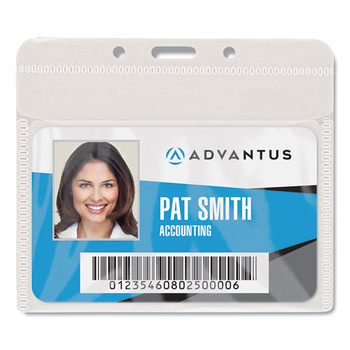 Advantus 75603 4.5 in. x 4 in. PVC-Free Horizontal Badge Holders - Clear (50/Pack)