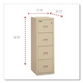 Office Filing Cabinets & Shelves | FireKing 4R1822-CPA Compact Turtle 17.75 in. x 22.13 in. x 52.75 in. 4 Legal/Letter File Drawers 1-Hour Fire Insulated Vertical File - Parchment image number 3