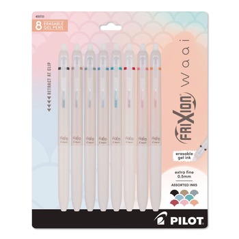 OFFICE AND OFFICE SUPPLIES | Pilot PIL20733 Frixion Waai Erasable Gel Pen, Retractable, Extra Fine, 0.5 mm, Assorted Ink and Barrel Colors, 8/Pack
