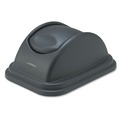 Trash & Waste Bins | Rubbermaid Commercial FG306700BLA Rectangular Free-Swinging Plastic Lids - Black image number 0