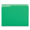 File Folders | Universal UNV10502 1/3-Cut Tabs Deluxe Colored Top Tab File Folders - Letter Size, Green/Light Green (100/Box) image number 2
