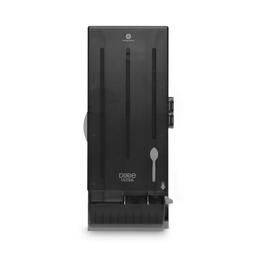  | Dixie SSSD120 SmartStock 10 in. x 8.75 in. x 24.75 in. Utensil Spoon Dispenser - Translucent Black (1/Carton) image number 0