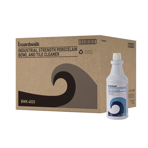 Cleaning & Janitorial Supplies | Boardwalk 032500-12ESSN 32 oz. Bottle Industrial Strength RTU Porcelain Bowl and Tile Cleaner - Floral Scent (12/Carton) image number 0