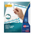 Dividers & Tabs | Avery 11492 11 in. x 8.5 in. 5-Tab Big Tab Clear Label Dividers - White Tabs/White (5/Pack) image number 0