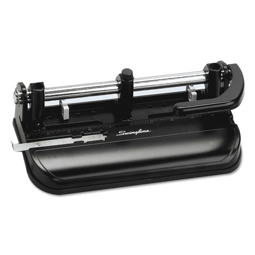 Staple Punches | Swingline A7074350F 9/32 in. Holes 32-Sheet Lever Handle Heavy-Duty Two- to Seven-Hole Punch - Black image number 0