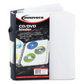 Binders | Innovera IVR39300 3-Ring CD/DVD Refillable Binder Holds 90 Discs - Midnight Blue/Clear image number 0