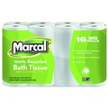 Toilet Paper | Marcal 16466 2 Ply Septic Safe 4 in. x 4 in. 100% Recycled Bath Tissues - White (16/Pack) image number 0