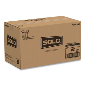 SOLO 450-2050 3.5 oz. Paper Portion Cups with ProPlanet Seal - White (100/Bag, 50 Bags/Carton)
