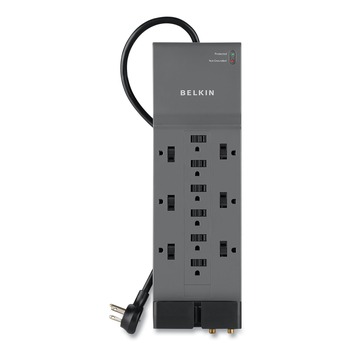 Belkin BE112230-08 Professional Series 3780 J 12 AC Outlets 8 ft. Cord SurgeMaster Surge Protector - Dark Gray