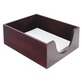 Desktop Organizers | Carver CW08213 10.13 in. x 12.63 in. x 5 in. Double-Deep Hardwood Stackable Letter Desk Trays - Mahogany image number 2