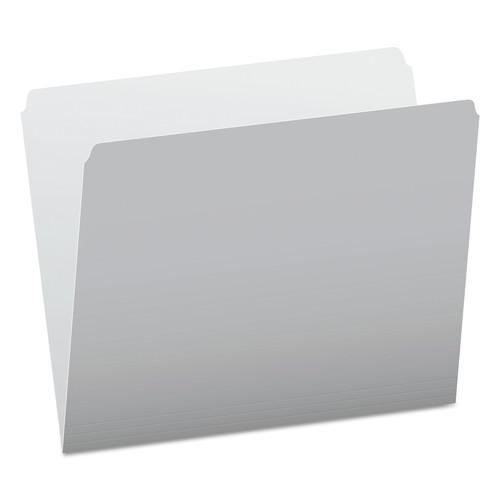 File Folders | Pendaflex 152 GRA Letter Size Straight Tabs Colored File Folders - Gray/Light Gray (100/Box) image number 0