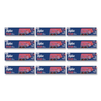 Ziploc 383231 9.6 in. x 12.1 in. Double Zipper Storage Bags - Clear (12/Carton)