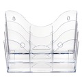 Desk Shelves | Deflecto 47631 14 in. x 3.5 in. x 11.5 in. 3-Tier Document Organizer with 6 Removable Dividers - Clear image number 0