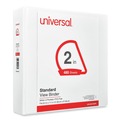 Binders | Universal UNV20746PK 11 in. x 8.5 in. 2 in. Capacity 3 Rings Slant D-Ring View Binder - White (4/Pack) image number 1