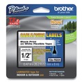 Tapes | Brother P-Touch TZEFX231 0.47 in. x 26.2 ft. Flexible ID Tape - Black on White image number 0