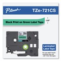 Tapes | Brother P-Touch TZE721CS 0.35 in. x 26.2 ft. TZe Laminated Removable Label Tapes - Black on Green image number 3