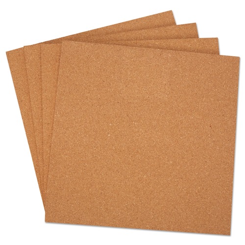 Office Furniture Accessories | Universal UNV43404 12 in. x 12 in. Cork Tile Panels - Brown Surface (4/Pack) image number 0