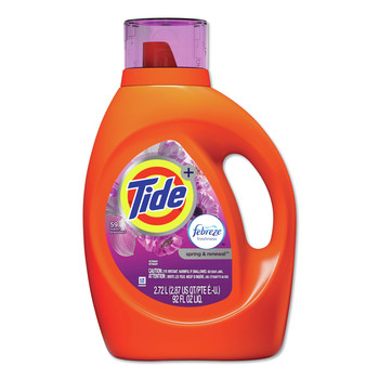  | Tide 87566 Plus Febreze 84 oz. Bottle HE Liquid Laundry Detergent - Spring and Renewal (4/Carton)