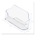 Desktop Organizers | Deflecto 70101 3.88 in. x 1.38 in. x 1.81 in. Plastic Horizontal Business Card Holder - Clear image number 3