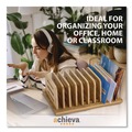 Back to School Sale | Officemate 71002 Bamboo Large File Sorter 9 Sections A6/A7/A8/A9/Legal/Letter/Tabloid Size Files 14.09 x 10.04 x 3.82 Brown image number 2