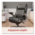 Office Chairs | Alera ALELT42B49-ES 19.49 in. - 22.44 in. Seat Height Leithen Bonded Leather Big and Tall Midback Chair Supports 400 lbs - Black Seat/Back, Silver Base image number 1