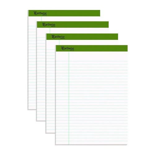 Retail Store Supplies | Ampad 40102R 8.5 x 11.75 Sheets (40) Earthwise by Ampad Recycled Writing Pad - White/Politex Sand Headband (4/Pack) image number 0