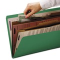 File Folders | Smead 14083 6 SafeSHIELD Fasteners 2 Dividers Letter Size 6-Section Pressboard Top Tab Pocket Classification Folders - Green (10/Box) image number 3