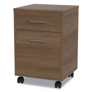 PRODUCTS | Linea Italia LITUR610NW Urban 16 in. x 15.25 in. x 23.75 in. Legal/A4 Left or Right 2-Drawers Box/File Mobile File Pedestal - Natural Walnut
