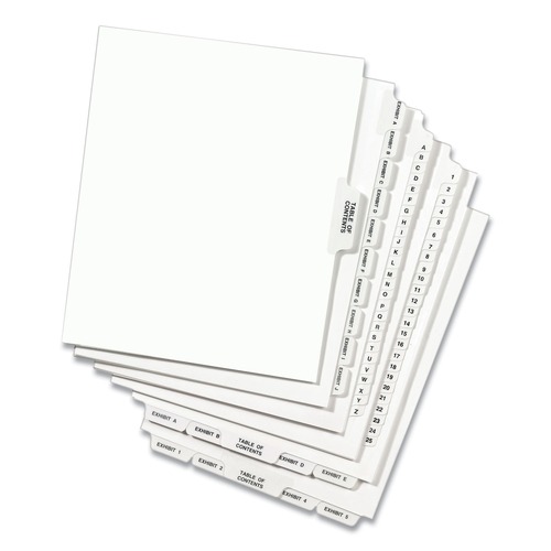 Just Launched | Avery 11911 Avery-Style 11 in. x 8.5 in. '1-ft Label Legal Exhibit Side Tab Divider - White (25/Pack) image number 0