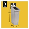 Trash & Waste Bins | Rubbermaid Commercial 2185053 Slim Jim Recycling Station Kit 1-Stream Landfill 23 gal Plastic Gray/Black image number 3