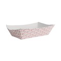 Just Launched | Boardwalk BWK30LAG500 5 lbs. Capacity Paper Food Baskets - Red/White (500/Carton) image number 1