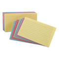 Flash Cards | Oxford 34610 4 in. x 6 in. Ruled Index Cards - Blue/Violet/Canary/Green/Cherry (100/Pack) image number 0