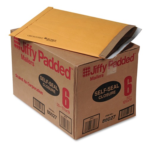 Just Launched | Sealed Air 64371 12.5 in. x 19 in. #6 Jiffy Padded Mailer - Natural Kraft (50/Carton) image number 0