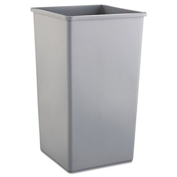 TRASH WASTE BINS | Rubbermaid Commercial FG395900GRAY 50 gal. Plastic Untouchable Square Waste Receptacle - Gray