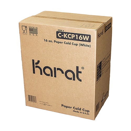 Cups and Lids | Karat C-KCP16W 16 oz. Double Poly Paper Cold Cups - White (1000/Carton) image number 0