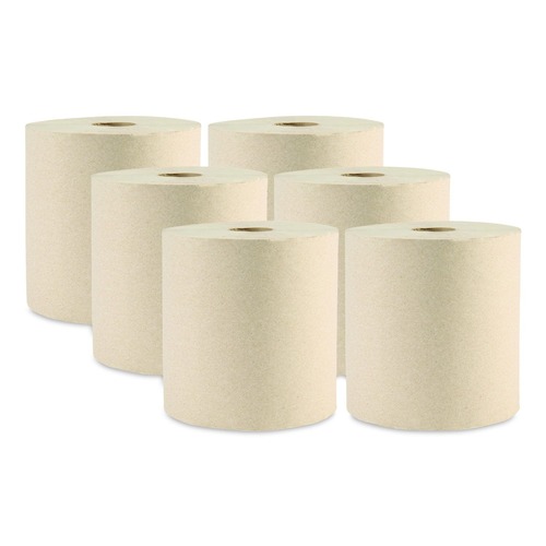 Paper Towels and Napkins | Boardwalk WPBWK32GREEN 1-Ply 8 in. x 800 ft. Green Xtra Roll Towels - Natural (6 Rolls/Carton) image number 0