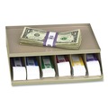 Retail Store Supplies | CONTROLTEK 500014 10 in. x 8.5 in. x 3 in. 6-Compartments Steel Coin Wrapper and Bill Strap Single-Tier Rack - Pebble Beige image number 1