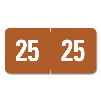 Smead 67925 0.5 x 1 Yearly End Tab File Folder Labels - Brown (25/Sheet, 10 Sheets/Pack)