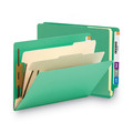 File Folders | Smead 26837 Colored End Tab Classification Folders with Six Fasteners - Letter, Green (10/Box) image number 3