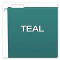 File Folders | Pendaflex 81614 1/5-Cut Tabs Letter Size Colored Hanging Folders - Teal (25/Box) image number 2