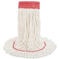  | Boardwalk BWK503WHEA 5 in. Super Loop Cotton/Synthetic Fiber Wet Mop Head - Large, White image number 1