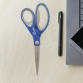 Back to School Sale | Westcott 17836 8 in. Long 3.25 in. Cut Length Scissors with Antimicrobial Protection - Straight Blue/Gray Handle (2/Pack) image number 4