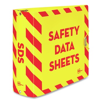 Avery 77713 11 in. x 8.5 in. 3-Ring UltraDuty Safety Data Sheet Binders with 3 in. Capacity - Yellow/Red