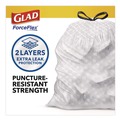 Trash Bags | Glad 22541 ForceFlex Kitchen Drawstring Trash Bags, Drawstring, 13 gal, Unscented, 23.47 x 25.38, White, 110 Bags/Box, 3 Boxes/Carton image number 4