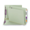 File Folders | Smead 34725 3 in. Expansion End Tab Pressboard Classification Folders with 2 SafeSHIELD Coated Fasteners - Letter Size/Gray-Green (25/Box) image number 0