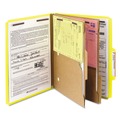 File Folders | Smead 14084 6 SafeSHIELD Fasteners 2 Dividers Letter Size 6-Section Pressboard Top Tab Pocket Classification Folders - Yellow (10/Box) image number 2